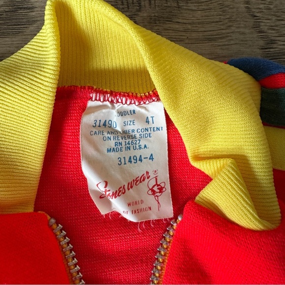 Vintage 1970s Jones Wear 4T Red Tracksuit Jumpsuit Kids Retro - Nostalgia - Picture 8 of 10